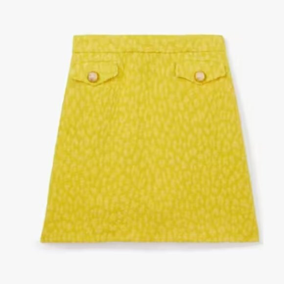 NWT Kate Spade Tonal Leopard Textured Jacquard Wool-Blend A-Line Skirt XL $268 - Picture 5 of 10